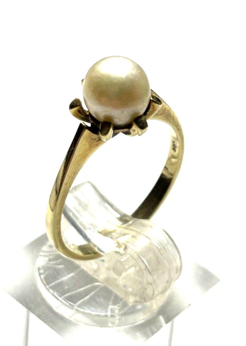 Solider Klassiker 585 Gold 14 K Ring RG 53 mit Akoya Perle Juwelier gepflegt2