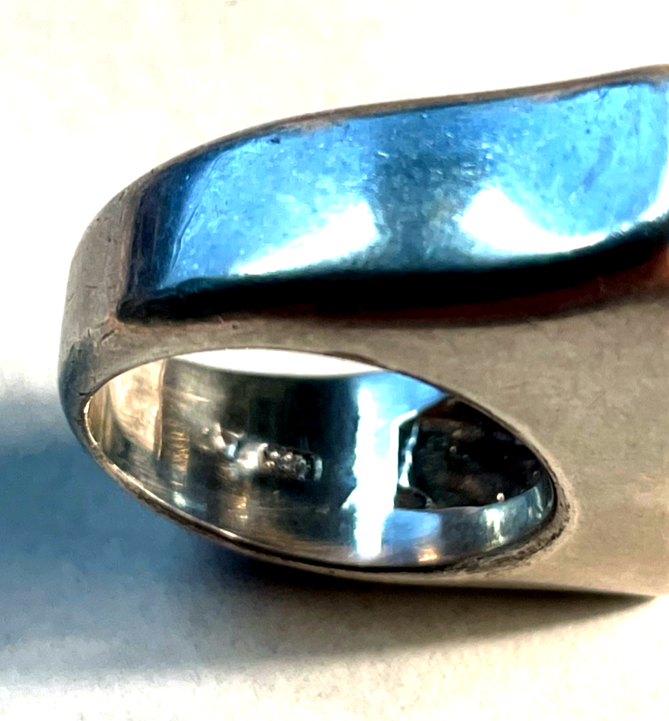Massiv Design 925 Silber Ring mit gr. Blautopas  Ø 17  RG 55 gepflegt Juwelier7