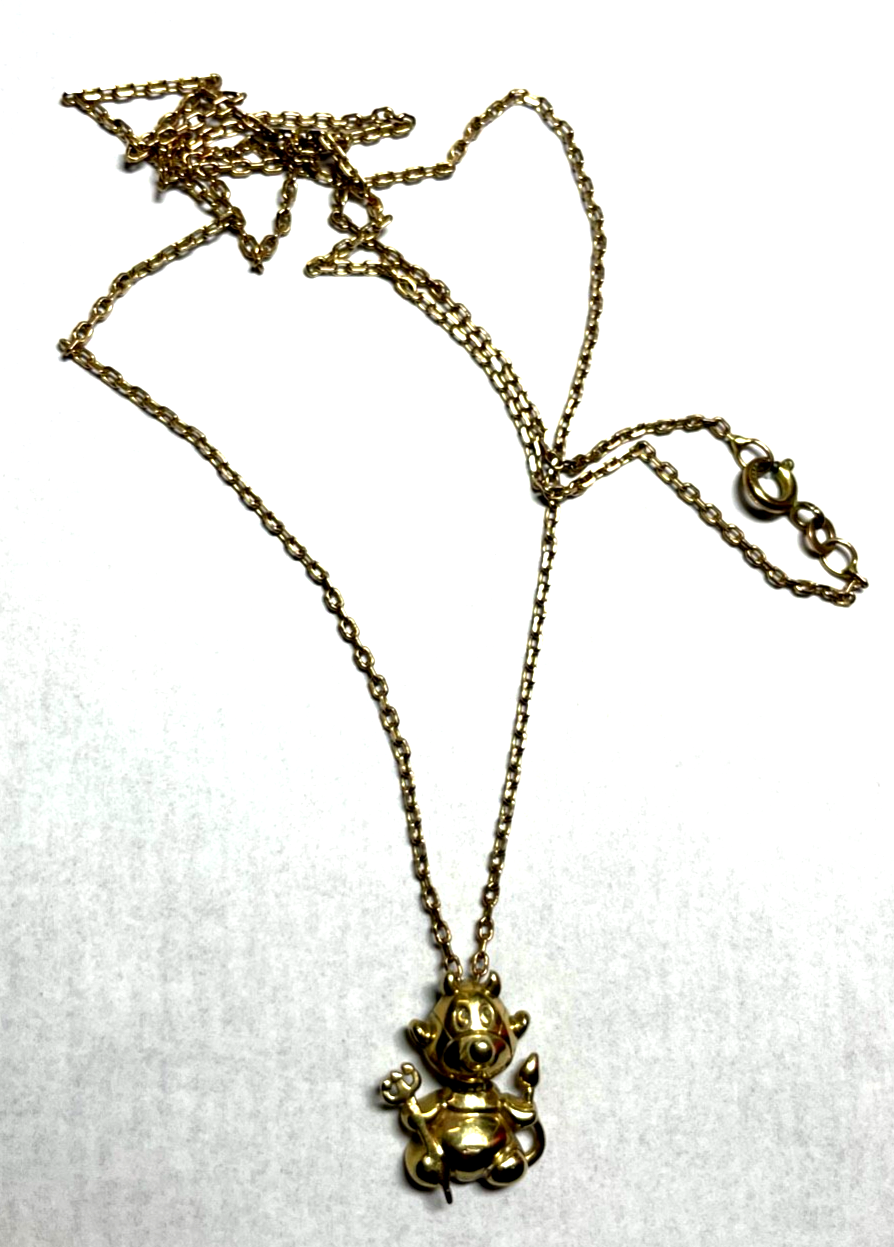333 Gold Anhänger Teufel Teufelchen an 59 cm Goldkette Ankerkette 8 K unisex2