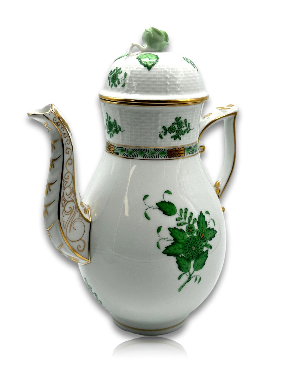 Herend 611 AV - Kaffeekanne Kanne - Porzellan - Apponyi Green Handbemalt1