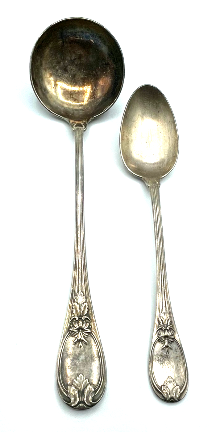 Antik Christofle Vorleger  Löffel + Kelle Muster Malmaison oder Trianon versilb.6