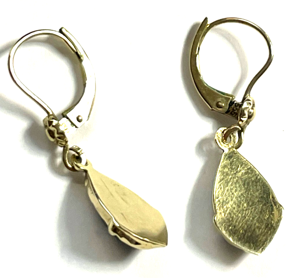 Antik 333 Gold 8 K Ohrringe Ohrhänger  elegant im Biedermeier Stil L 31 mm4