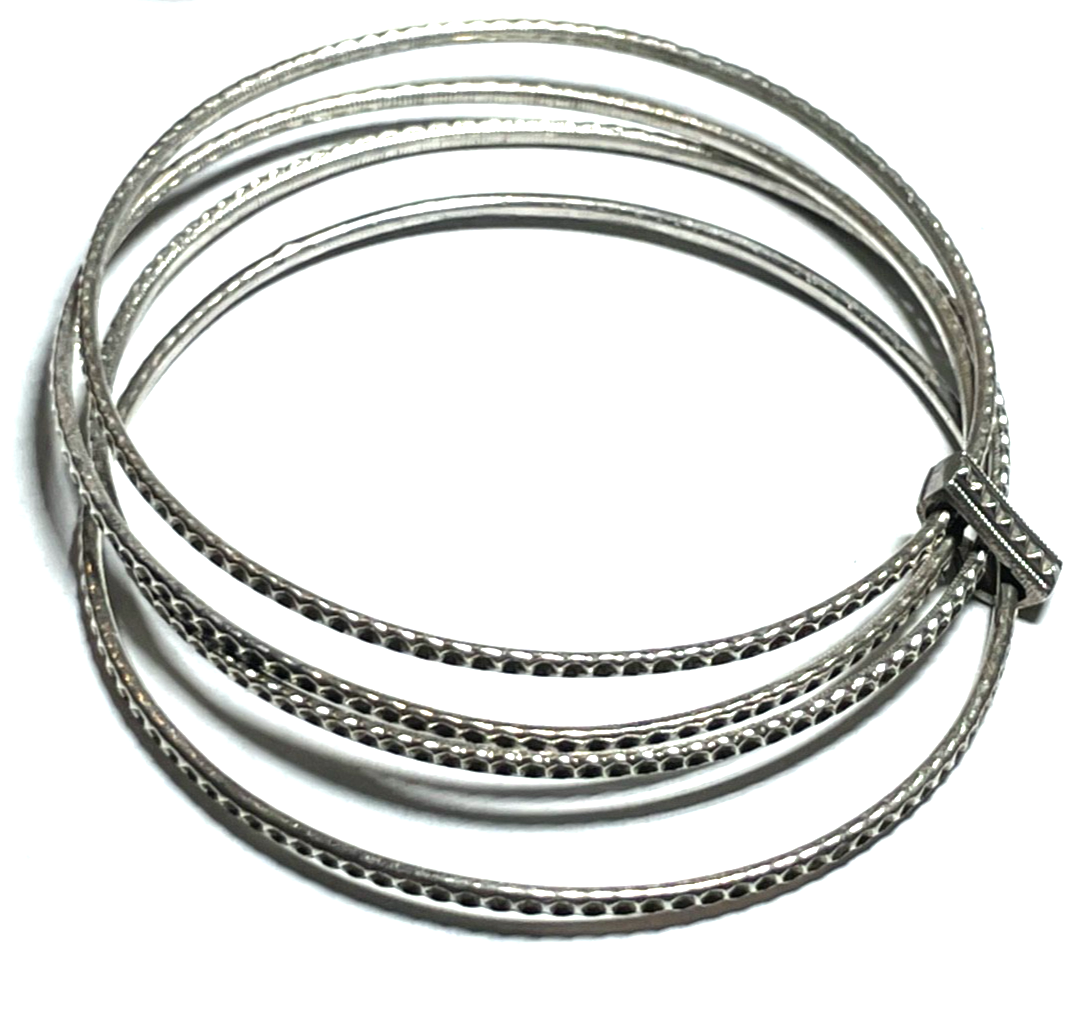 Vintage 835 Silber 4 in 1 Armreifen Armreif Armschmuck klassisch + massiv Ø 6 cm0
