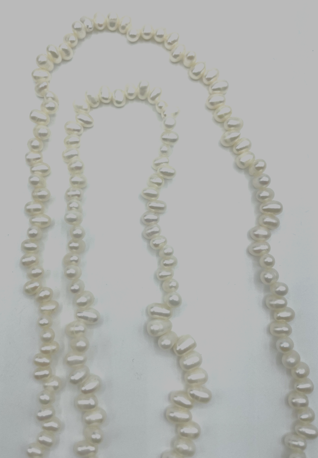 SWZ Perlen Perlenkette Endloskette rein Weiß  L 95 cm B 7  mm sehr gepflegt4