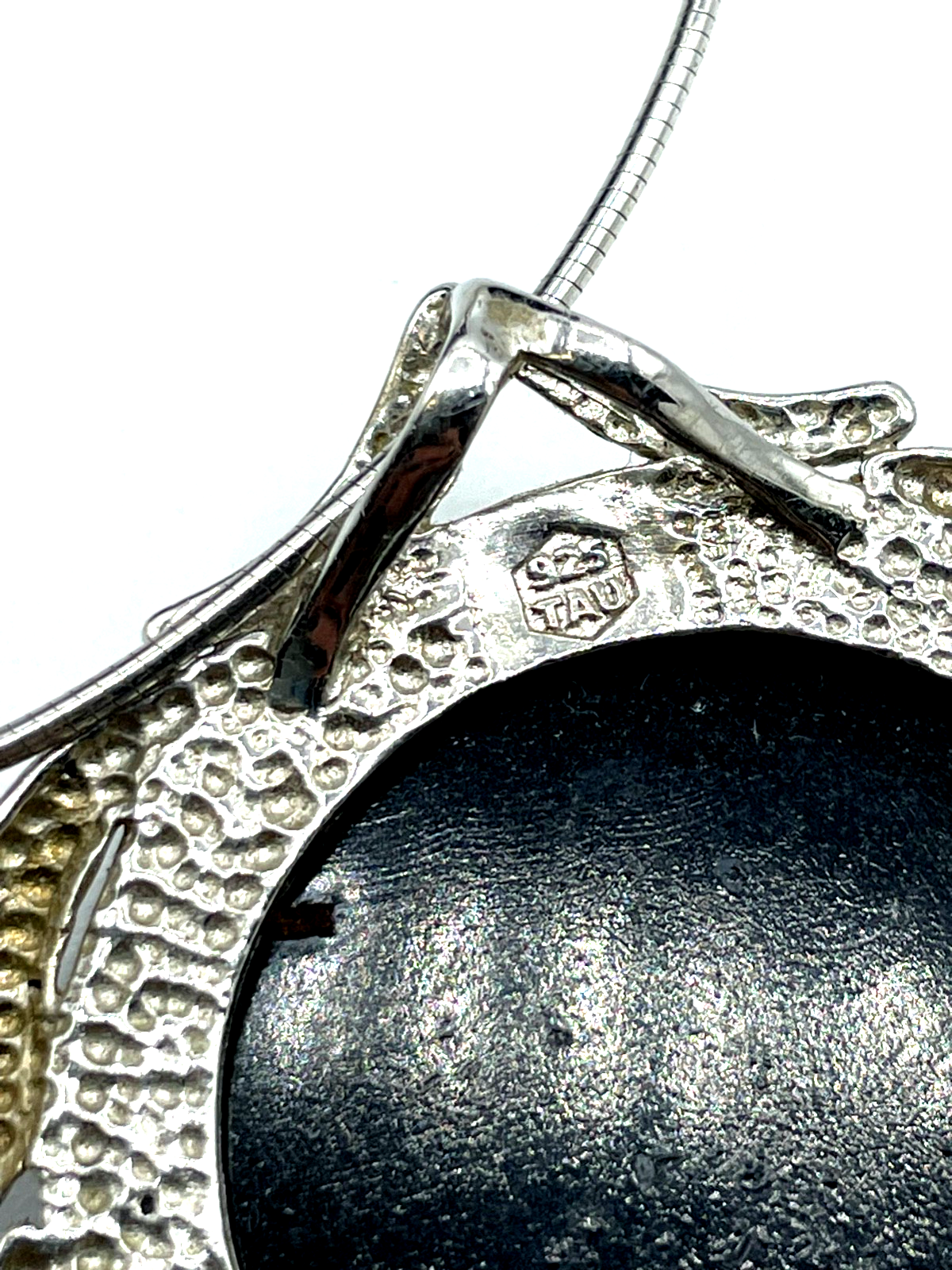 Attraktiv + groß Statement TAU Anhänger Achat Druse + Schlangenkette 925 Silber7