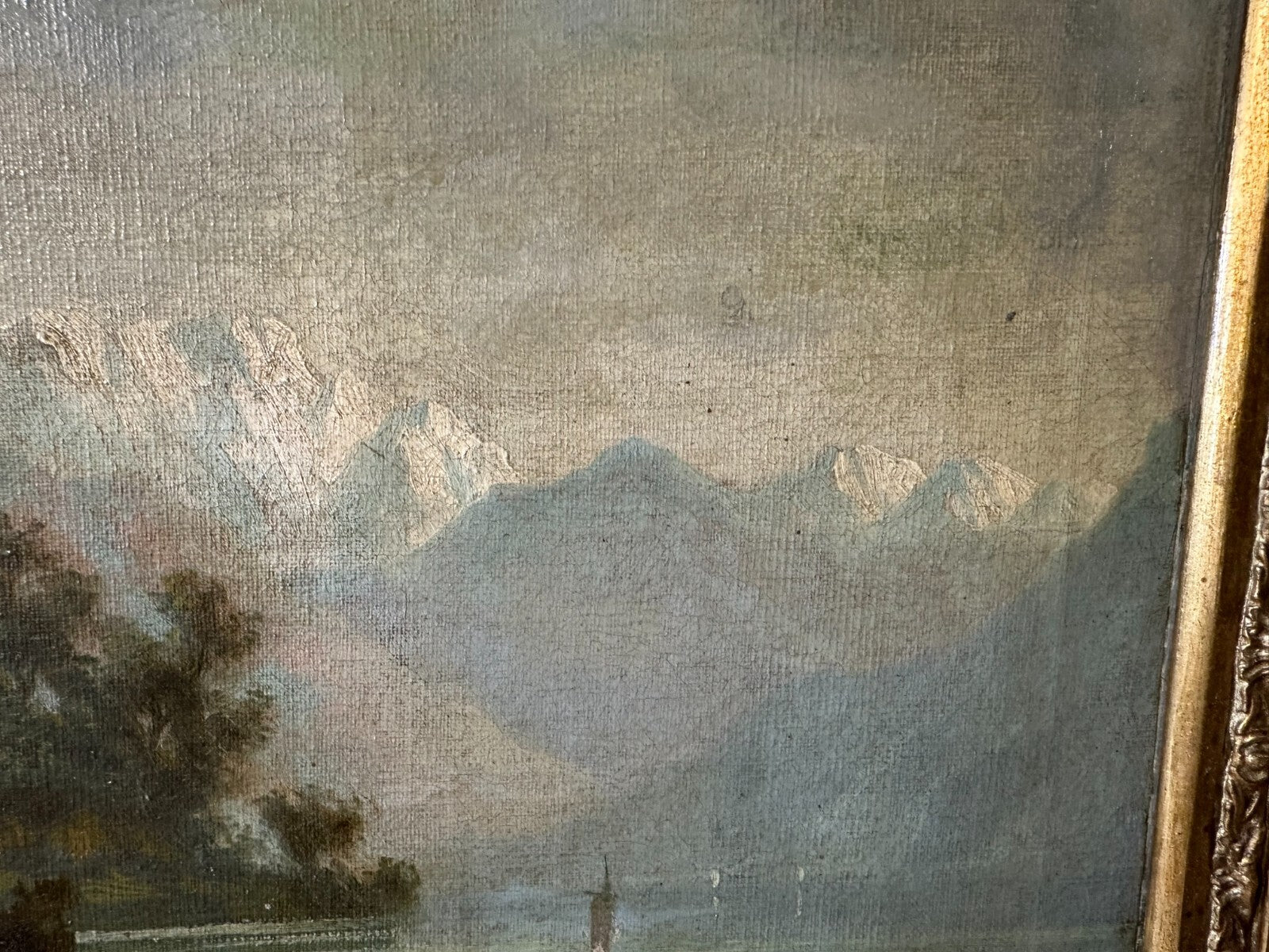 Öl auf Leinwand - A. Moser - Landschaftsgemälde - Voralpen um 18806