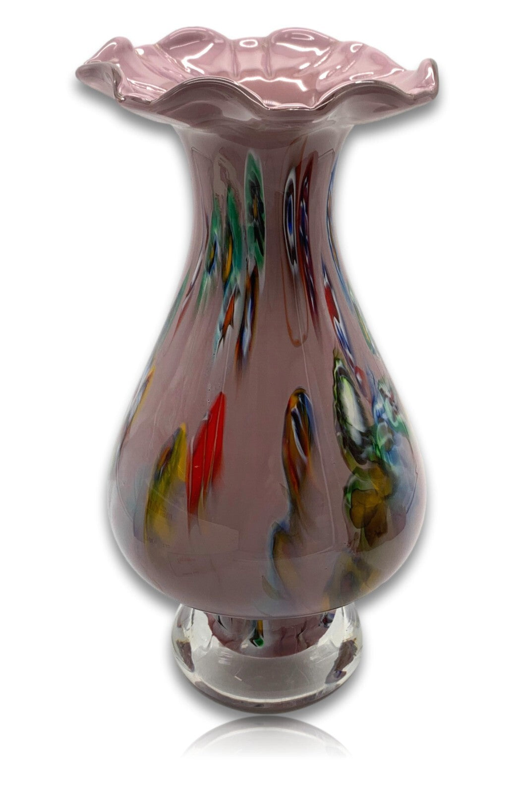 Vase Unterfang - Farbeinschmelzungen - Mundgeblasen Handarbeit - Pastell Lila4