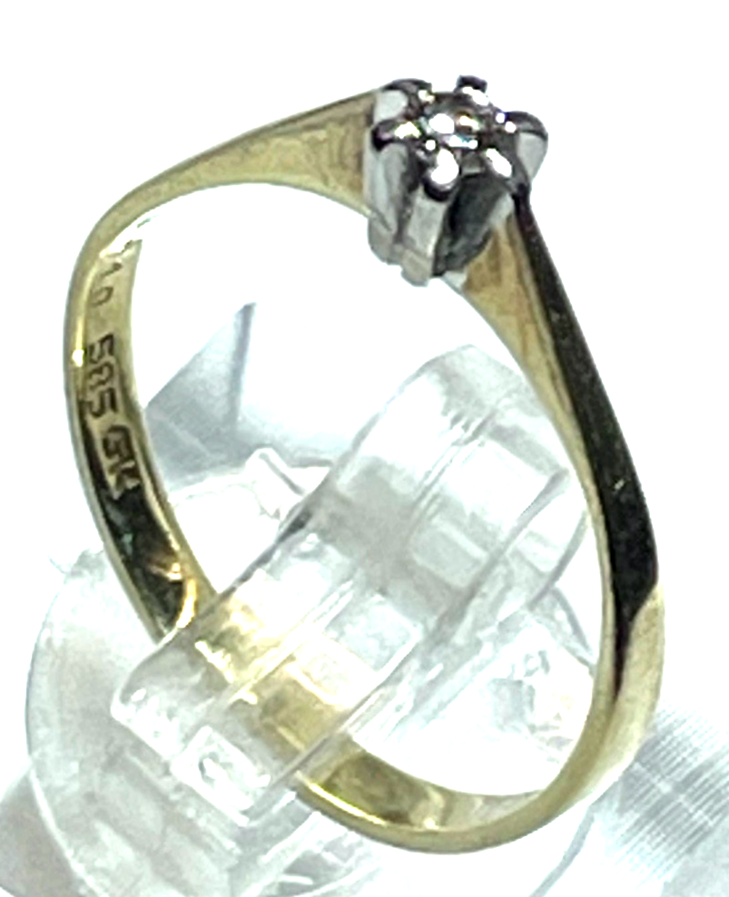 585 Gold 14 K Ring Solitär Brillant 0,1 ct. Juwelier Qualität RG 55 Verlobung2