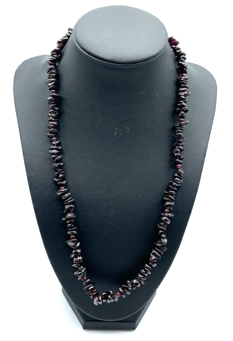 Vintage 54 cm lange Granat Splitterkette fortlaufend B 10 mm gepflegt0