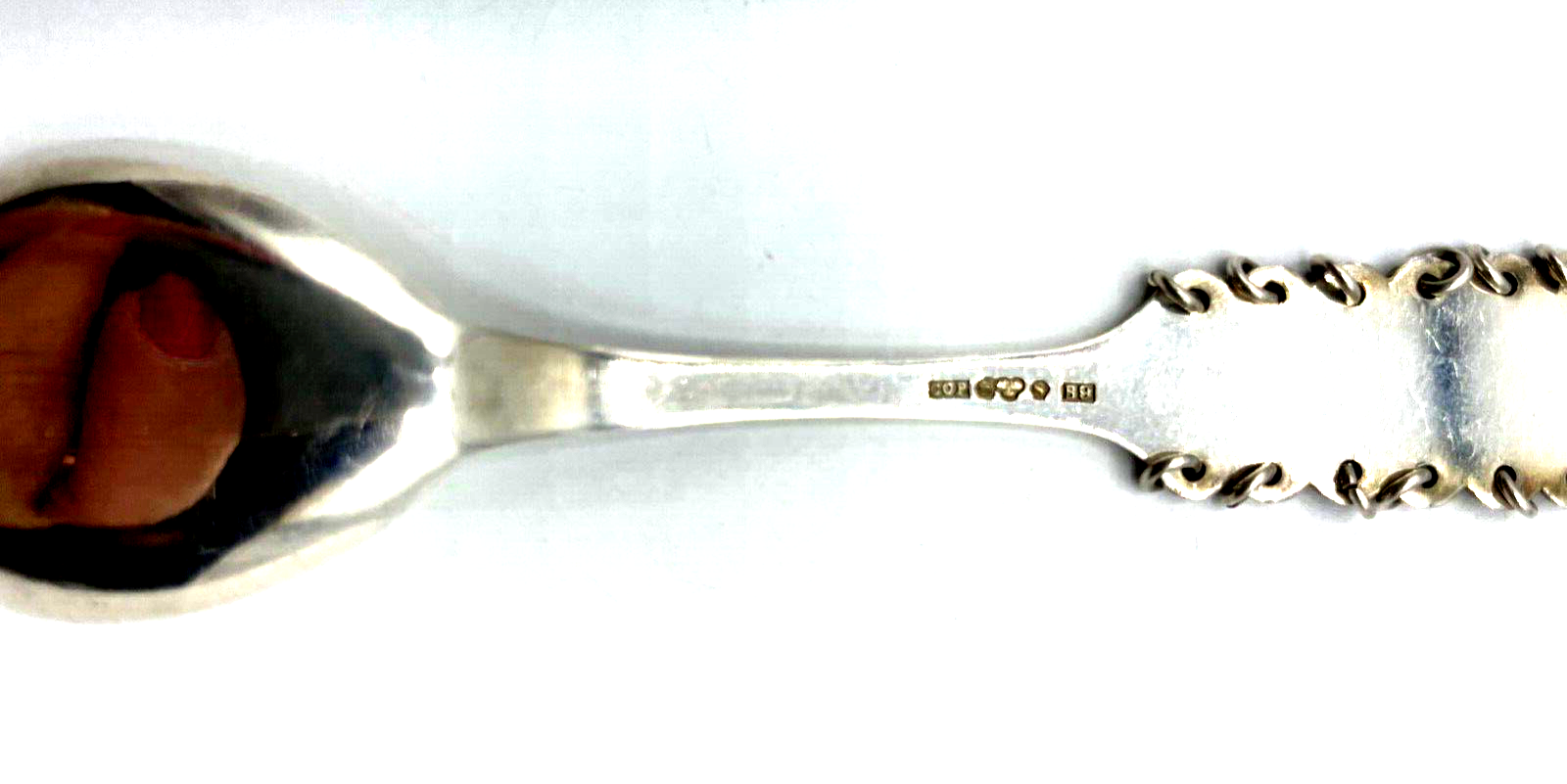 Vintage Copenhagen Löffel Silber Bolidensilver Samen Motiv Silver Spoon Sweden 13