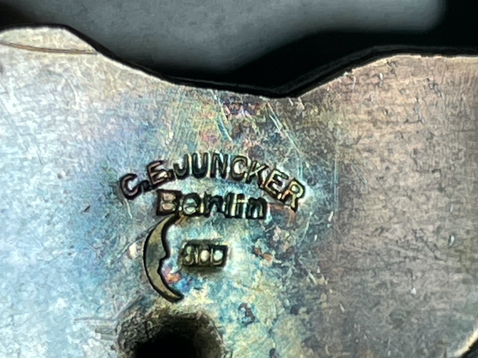 800 Silber C.E. Juncker Berlin Flieger-Erinnerungsabzeichen I. WK sehr gepflegt6