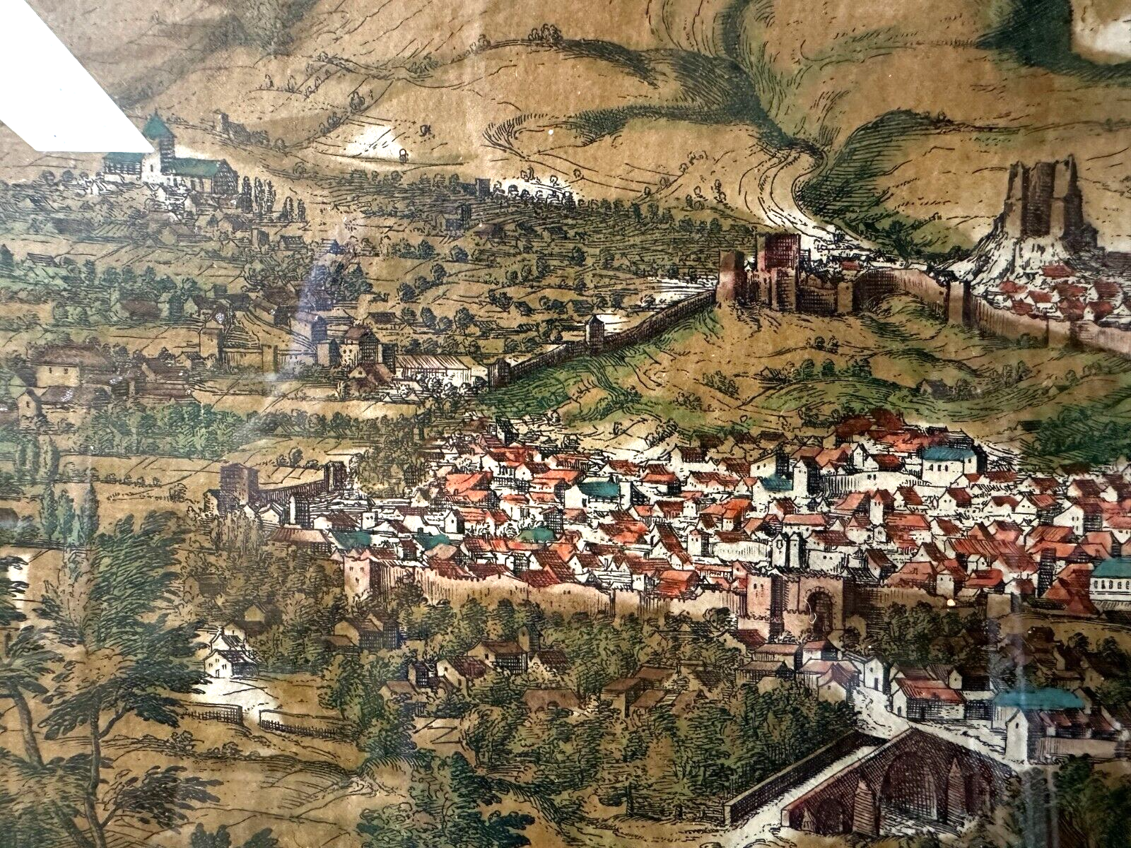 nach Georg Hoefnagel um 1575 - Ansicht von Loja Spanien - Kupferstich koloriert4
