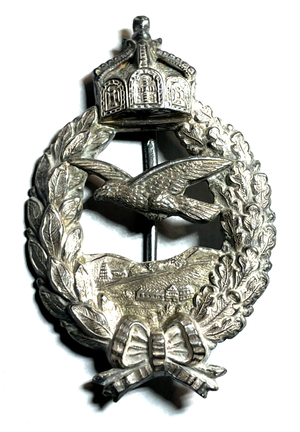 800 Silber C.E. Juncker Berlin Flieger-Erinnerungsabzeichen I. WK sehr gepflegt0