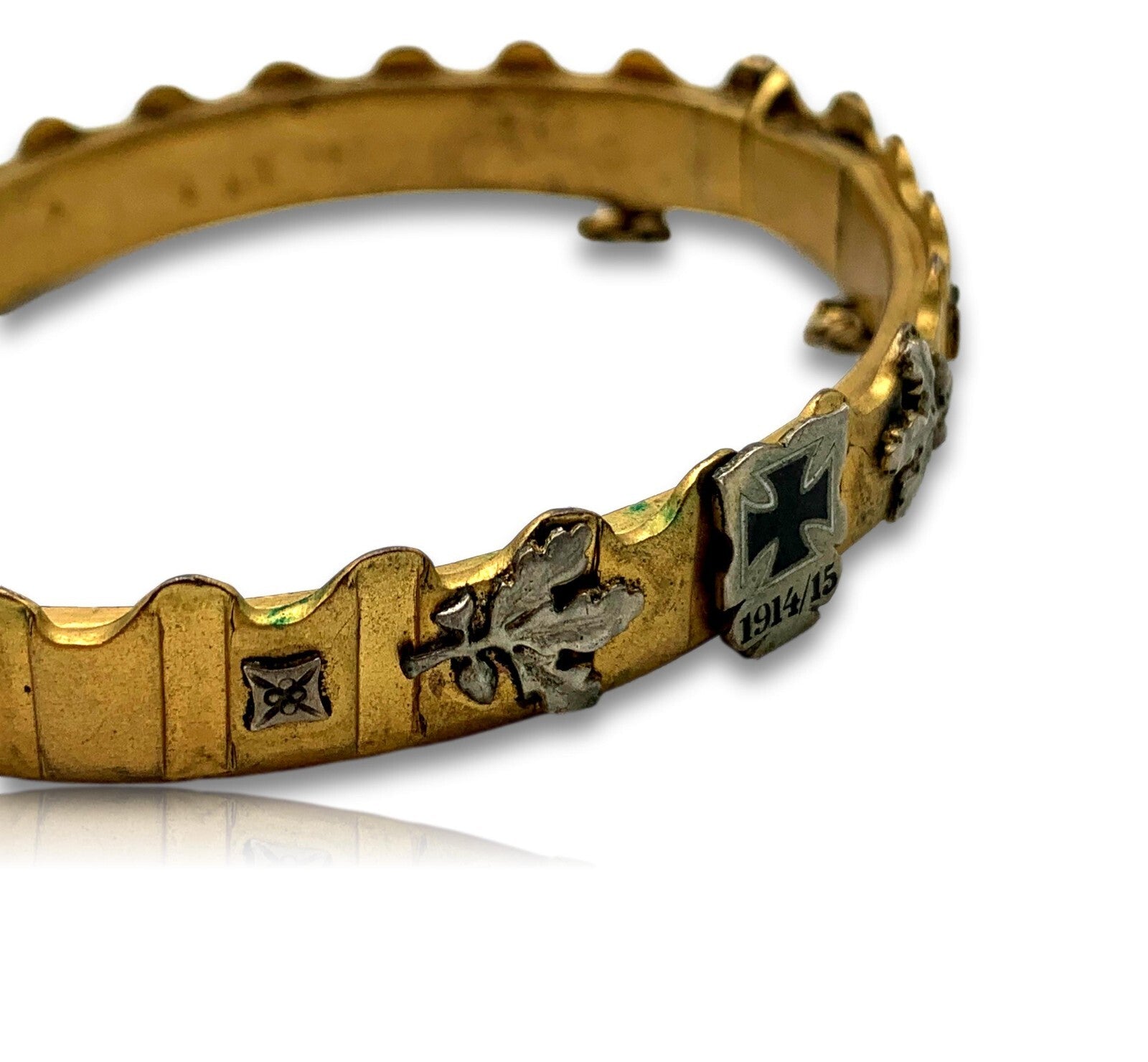 Patriotischer Armreif - Grabenkunst - Führungsring Granathülse - WKI 1914/156