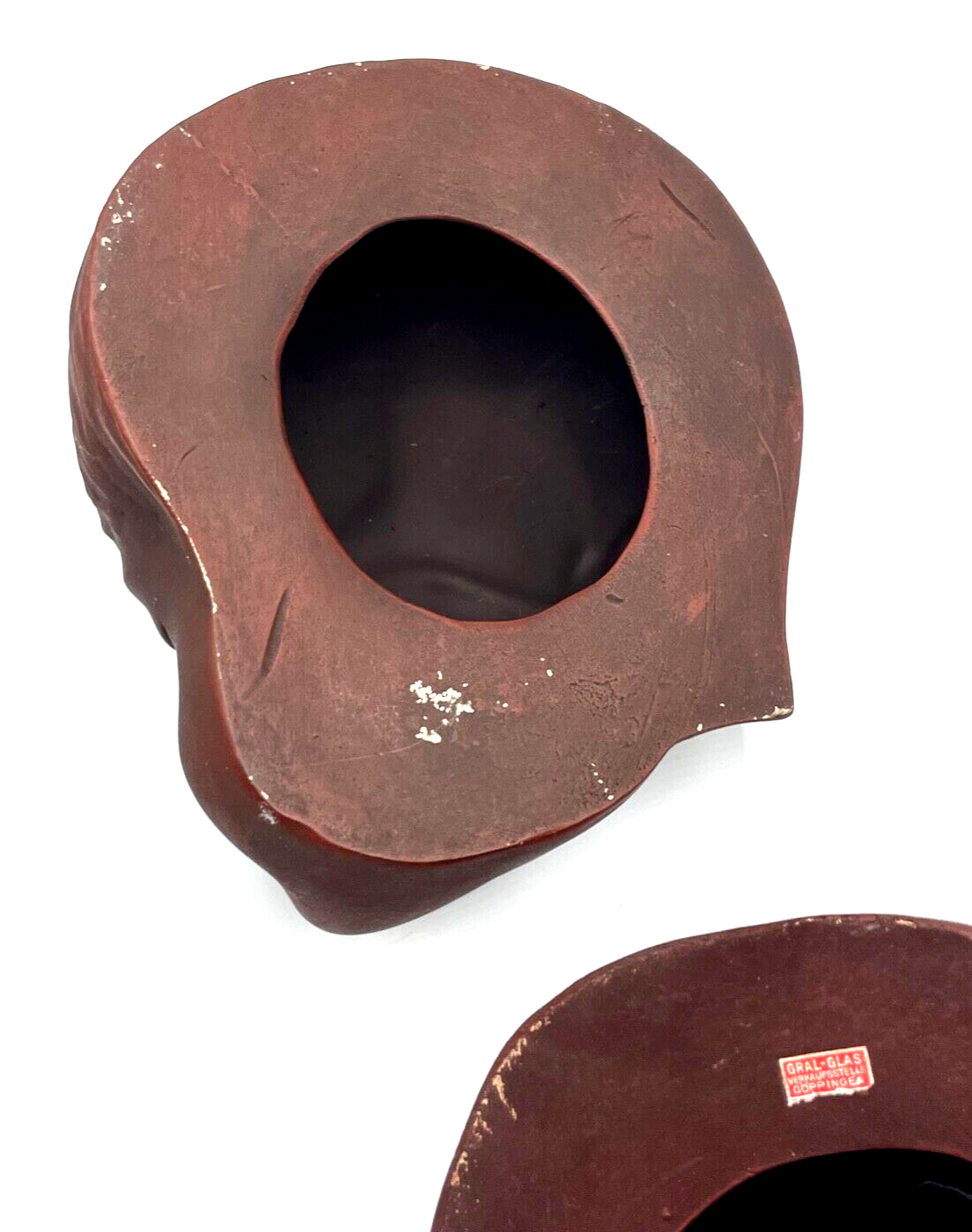 Paar vintage Achatit Wandmaske Junge + Mädchen Kinder 2 Masken 50er 60er Jahre6