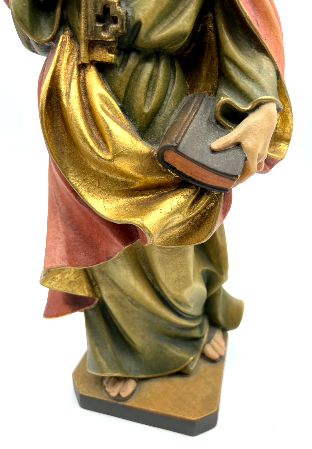 Vintage by OTCO Designer Woodcarving Holzfigur Petrus farbig gefasst H 29,5 cm3