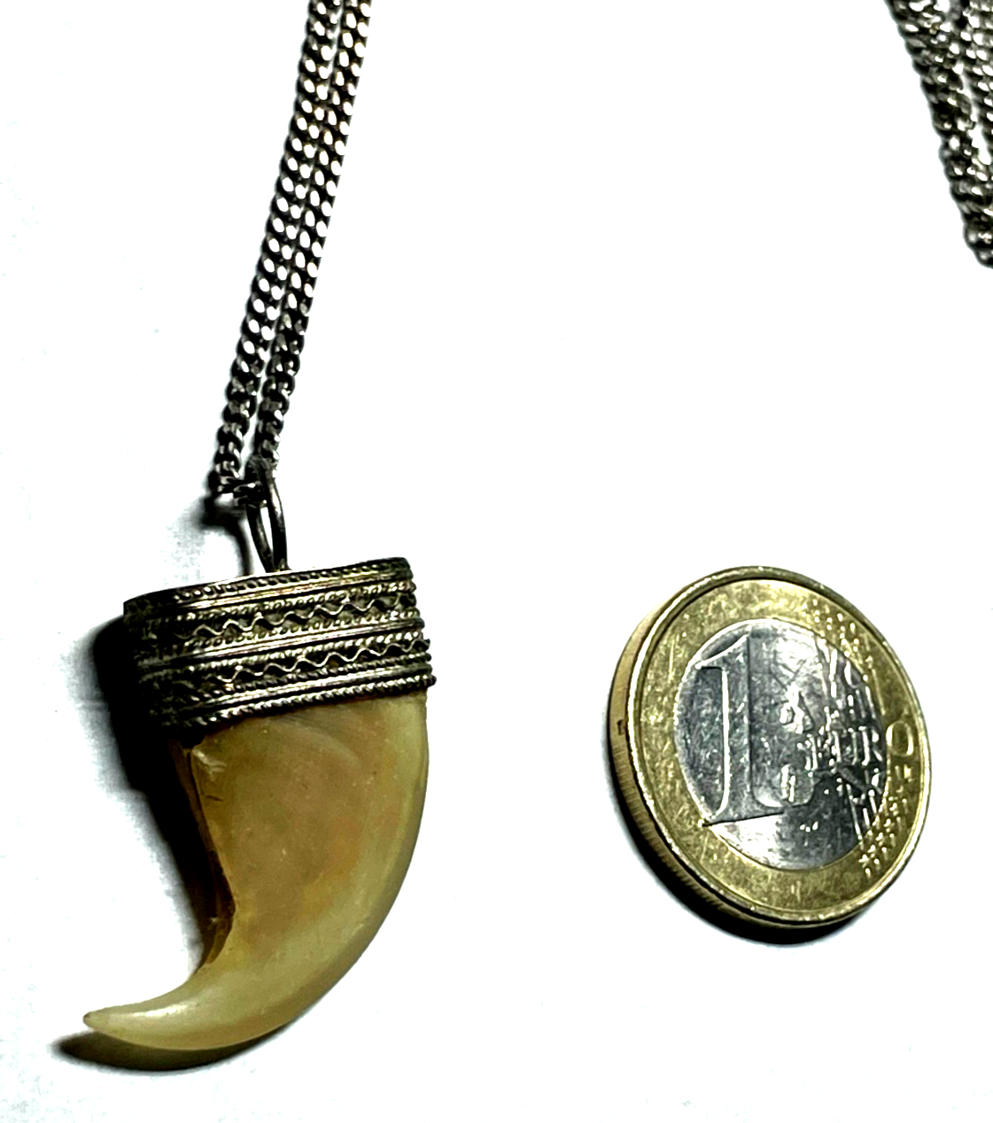 Vintage Raubvogel Kralle Tierkralle Talisman an 835 Silber Panzerkette unisex4