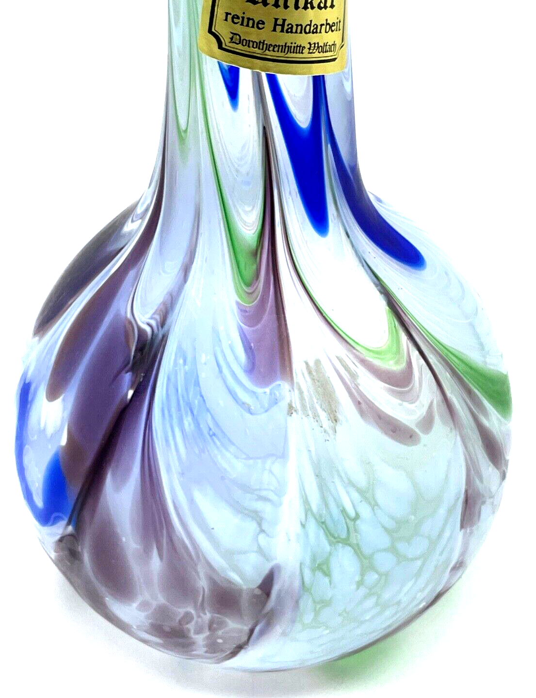 Dorotheenhütte Wolfach Unikat dekoratives Kunstglas Vase Handarbeit H 27,5 cm2
