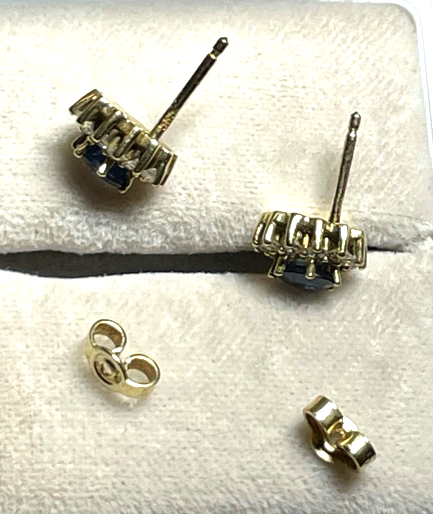 Edle 585 Gold 14 K Ohrstecker Saphir Brillant Halo 0,48 ct. Juwelier Qualität7