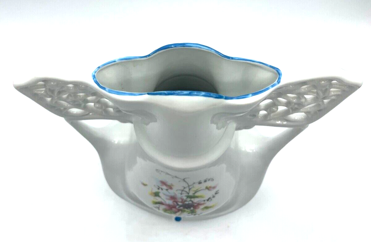 Sehr attraktive Porzellan Vase Ziervase vintage H 25,5 B 20 cm Durchbruch Dekor5