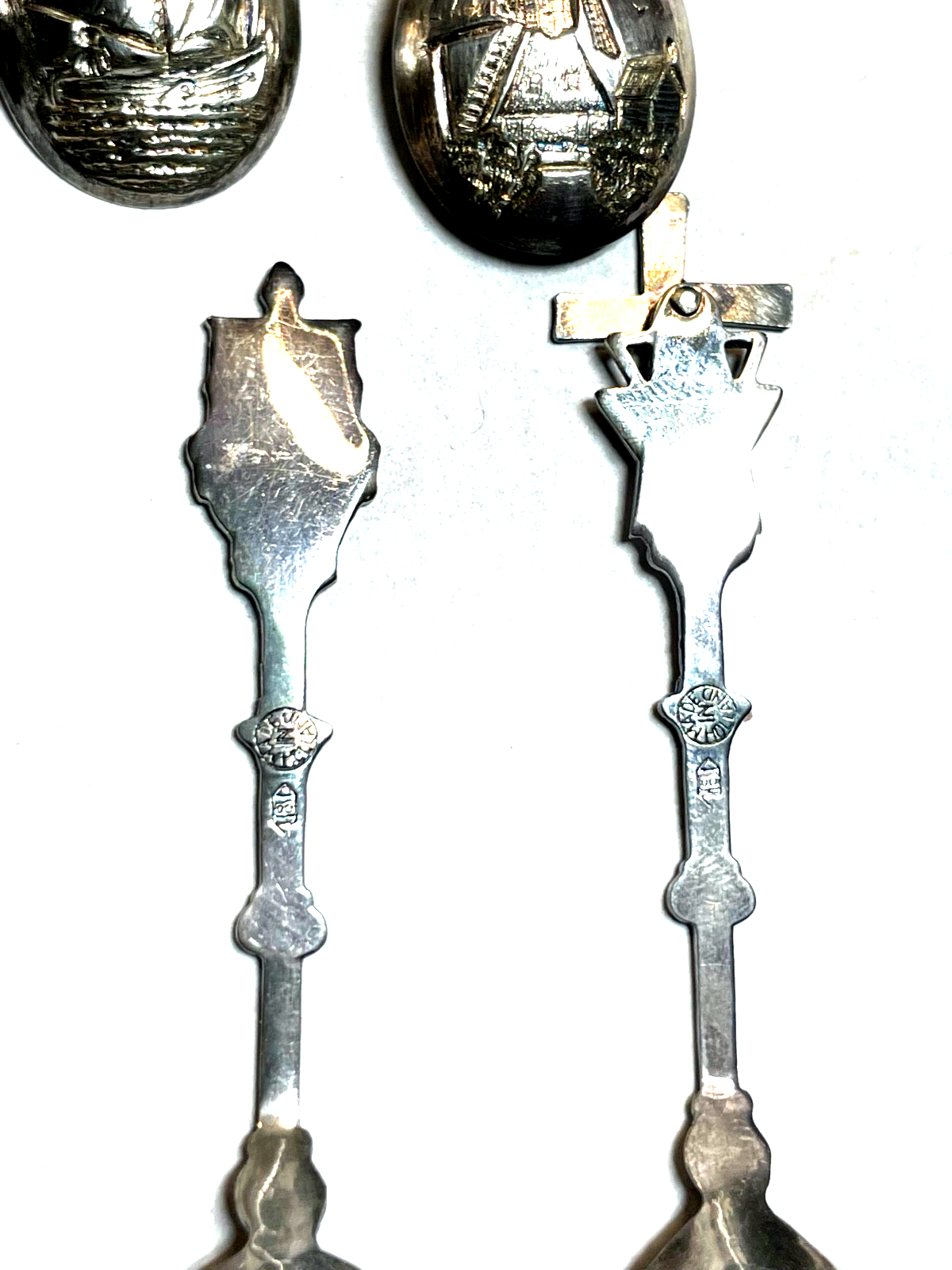 6 dekorative Espressolöffel Mokkalöffel kl. Löffel Souvenir Holland versilbert6