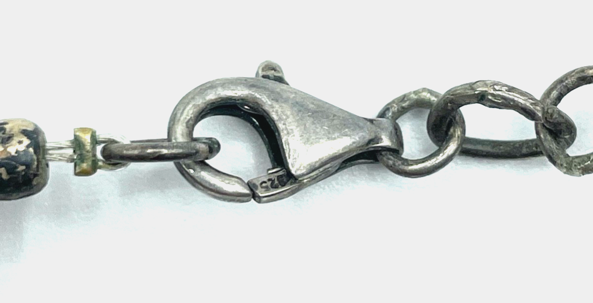 Bambus Koralle Kugelkette Ø 13 mm mit 925 Silber Karabiner L 46 cm gepflegt5