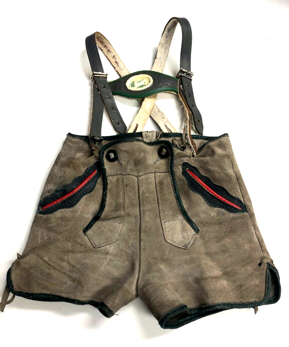 Vintage Knaben Lederhose gebraucht rustikal auch hübsche Deko Handarbeit s. Text0