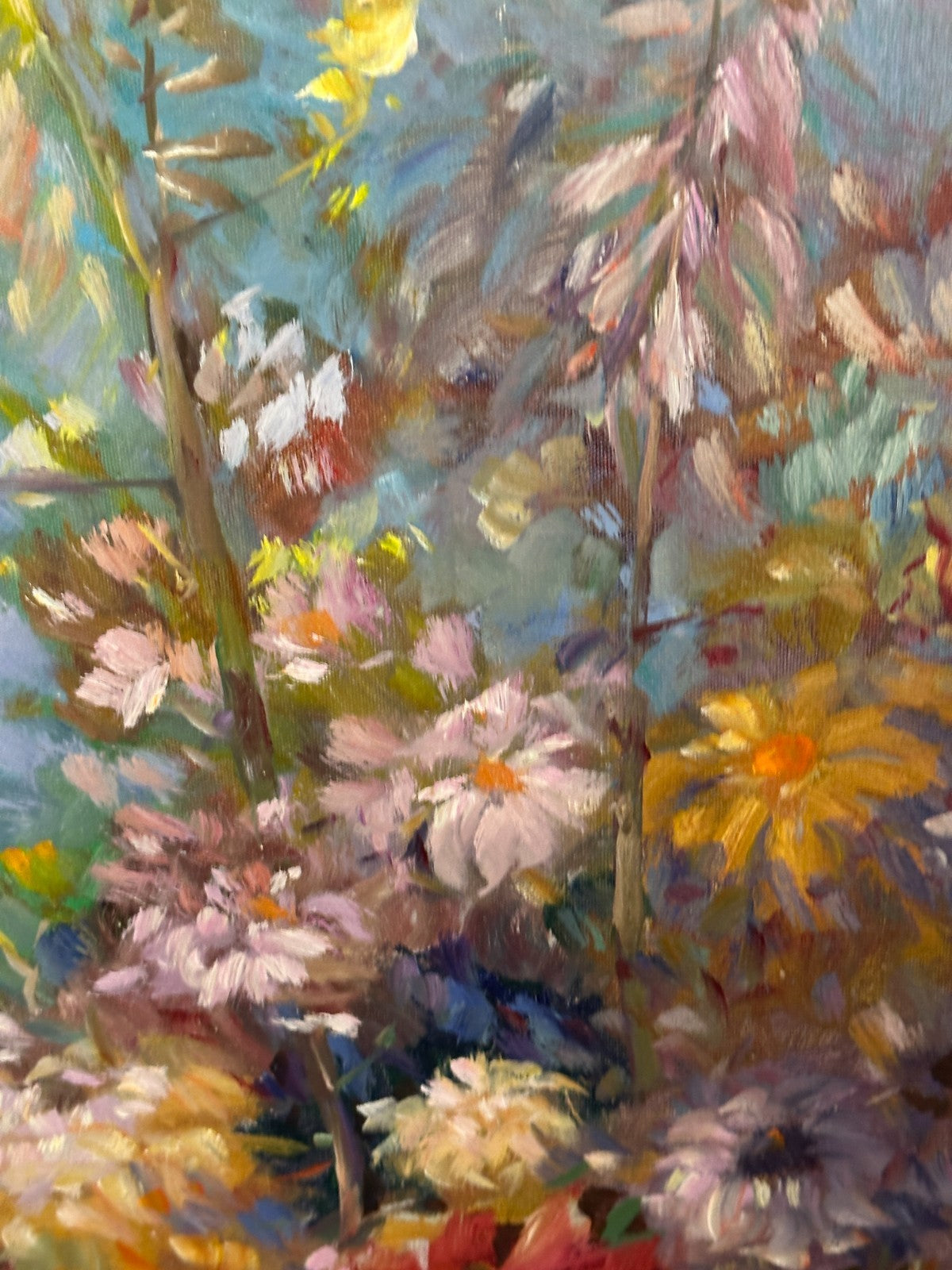 Roger San Miguel - Impressionismus Blumenstrauß - Öl auf Leinwand - signiert3