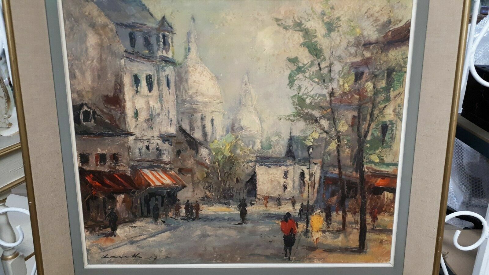 Robert Lauth - Paris Montmartre - Öldruck mit Struktur auf Leinwand - gerahmt2