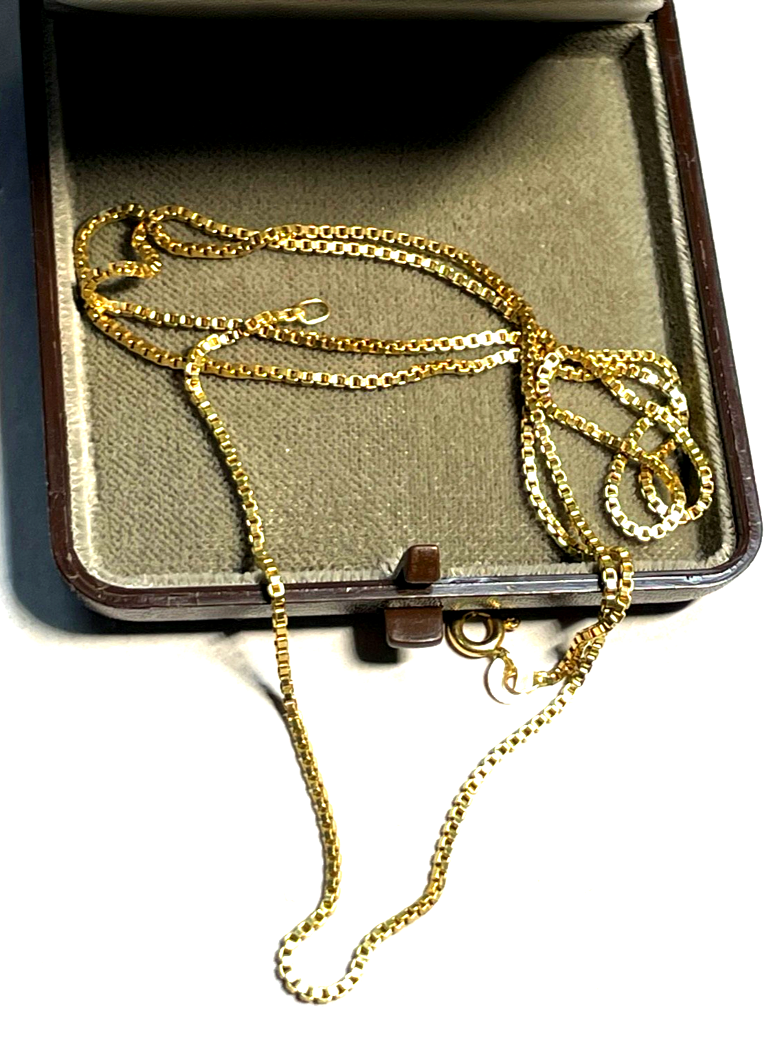 750 Gold 18 K Halskette Venezianer Kette Juwelier L 59 cm B 1 mm unisex gepflegt0