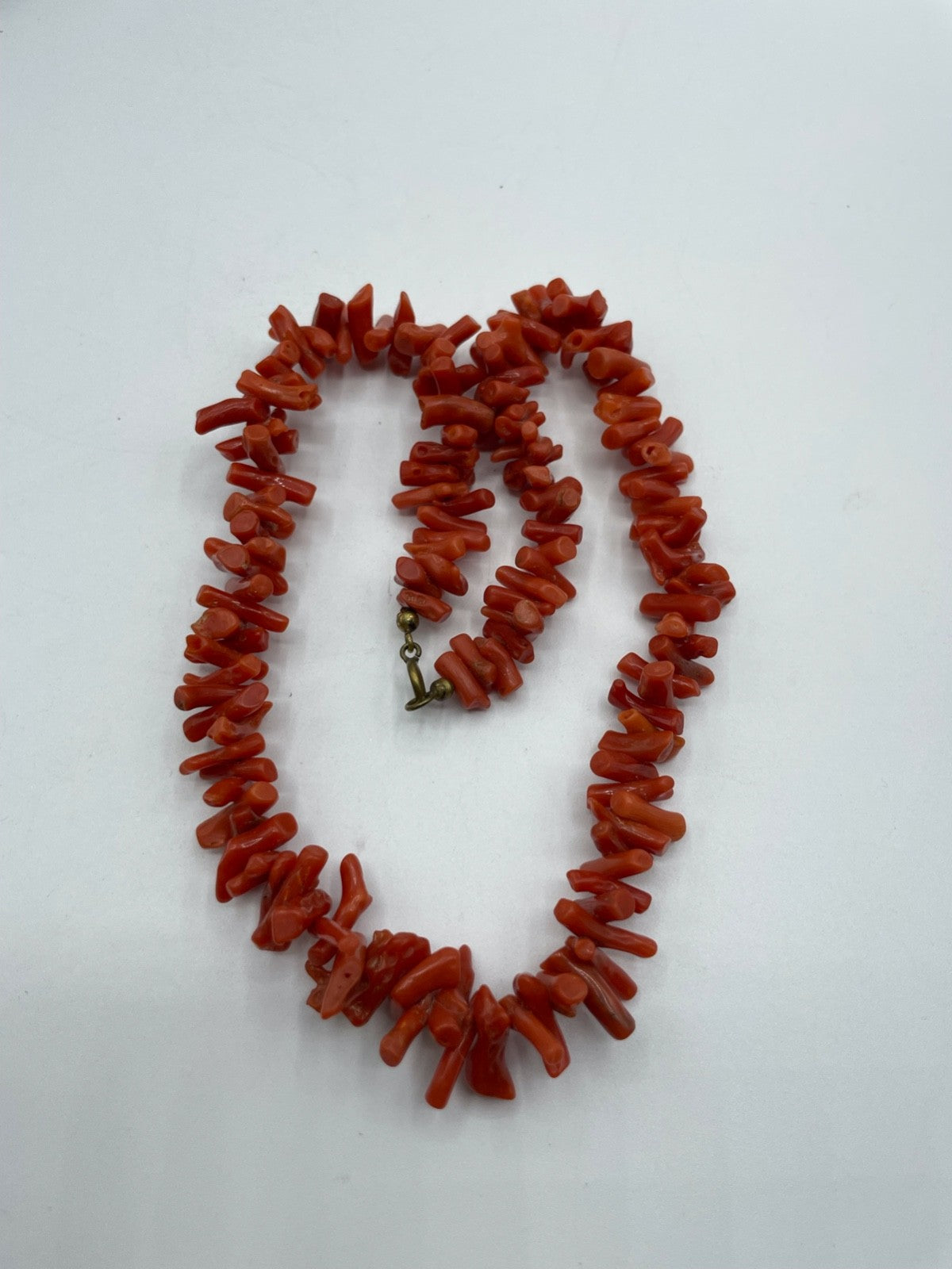 Vintage Korallenkette Stäbchen Koralle Collier L 40,5 cm Lachsfarbig4