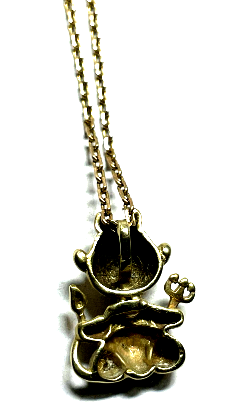 333 Gold Anhänger Teufel Teufelchen an 59 cm Goldkette Ankerkette 8 K unisex7