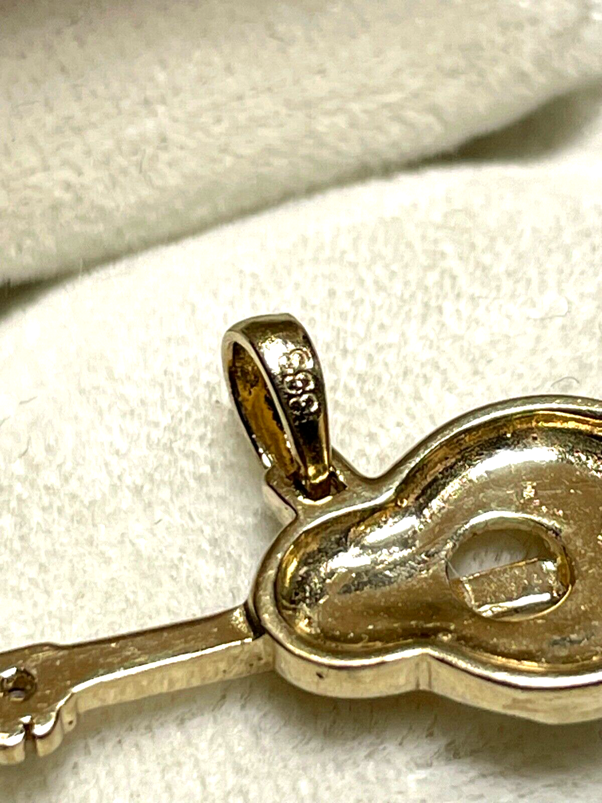 333 Gold 8 K  Anhänger Charm Gitarre oder Mandoline 2 kl. Diamanten Juwelier7