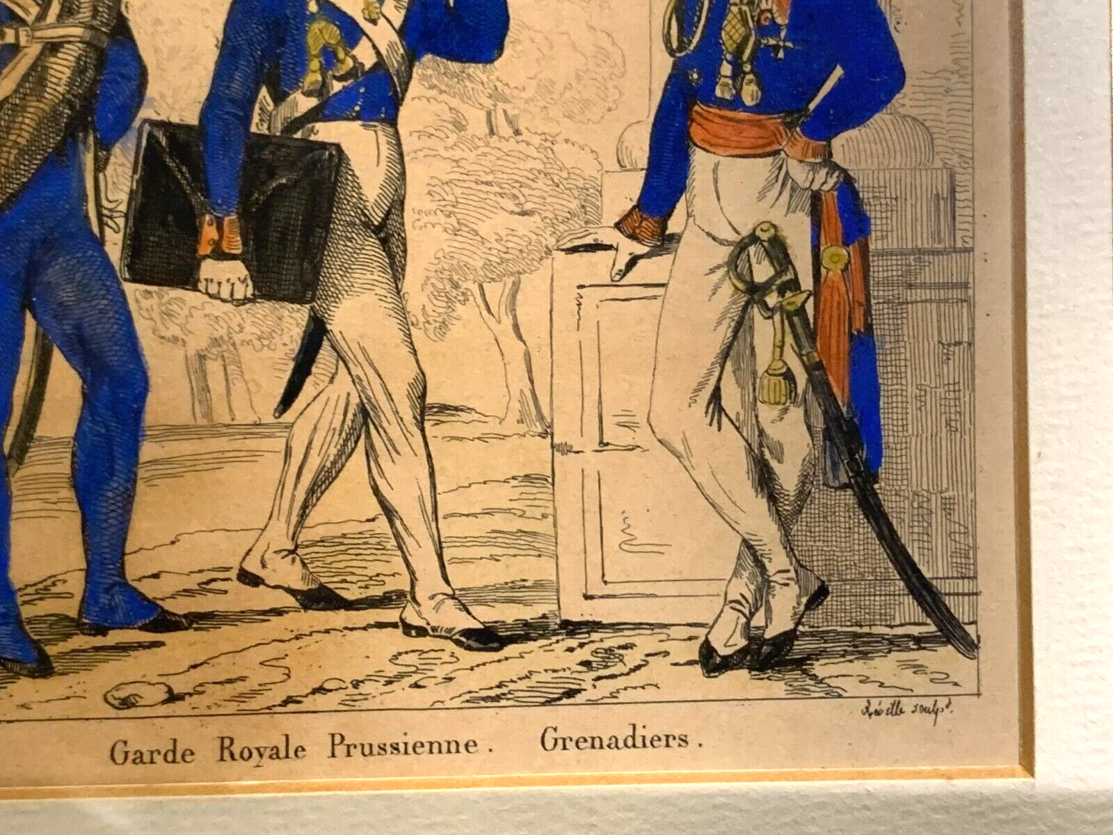 Lacauchie - Stahlstich koloriert - Grenadier der preußischen königlichen Garde6