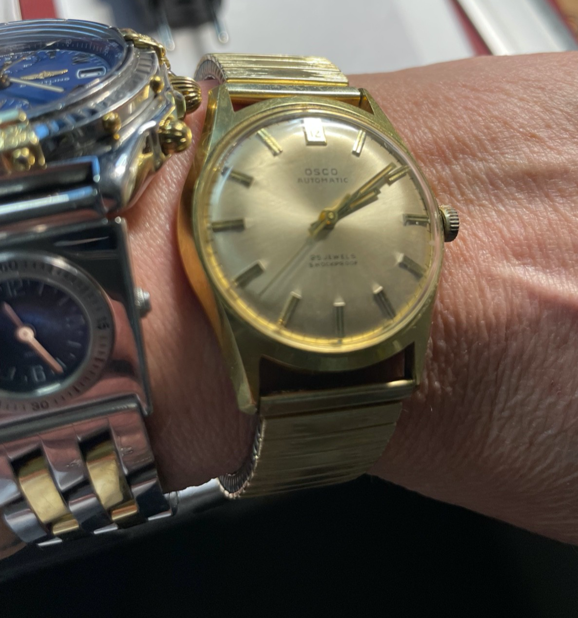 Vintage Herrenuhr OSCO Automatic 25 Jewels shockproof HAU vergoldet läuft gepfl.11
