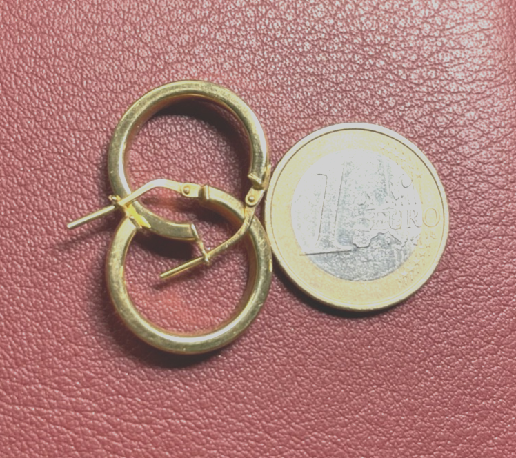 925 Silber vergoldet Dyadema Creolen Klappcreolen Ø 20 mm B 3,5 mm sehr gepfl.2