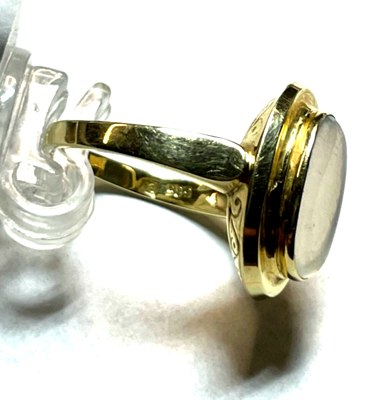 Antik aparter 585 Gold 14 K Ring mit Top Mondstein elegant RG 58 Ø 18,5 mm8