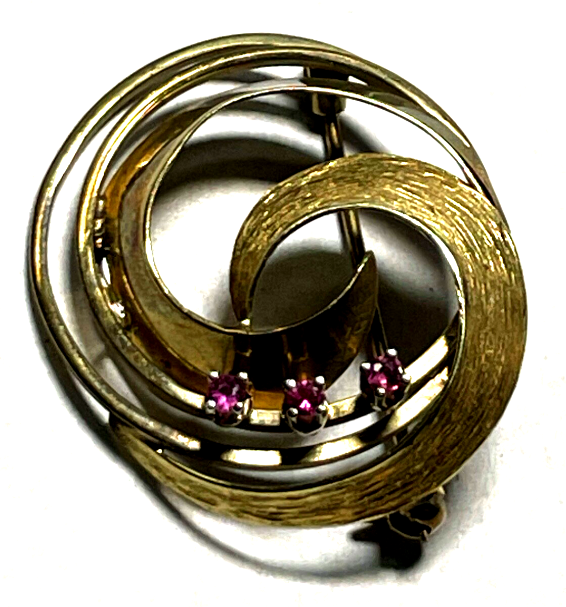 Elegante 333 Gold 8 K Gold Brosche Anstecknadel 3 x Rubin 4,23 Gr. Juwelier5