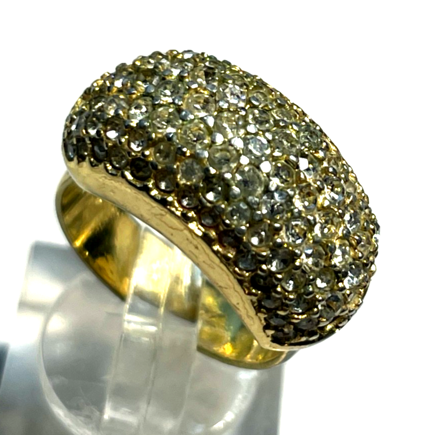 Vintage Grossé Cocktail Ring vergoldet offene Ringschiene wie echte Brillis2