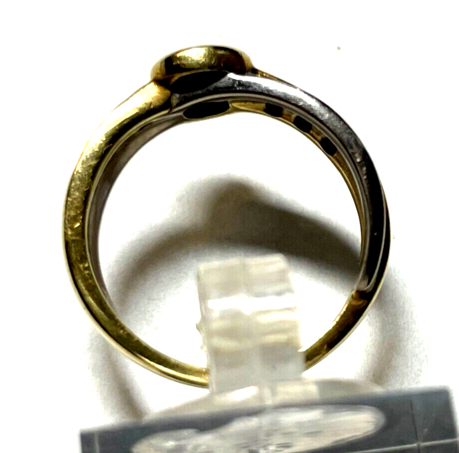 Massiver 585 Gold 14 K bicolor Ring 7 Brillanten Juwelier 5,22 Gr. RG 54 gepfl.8