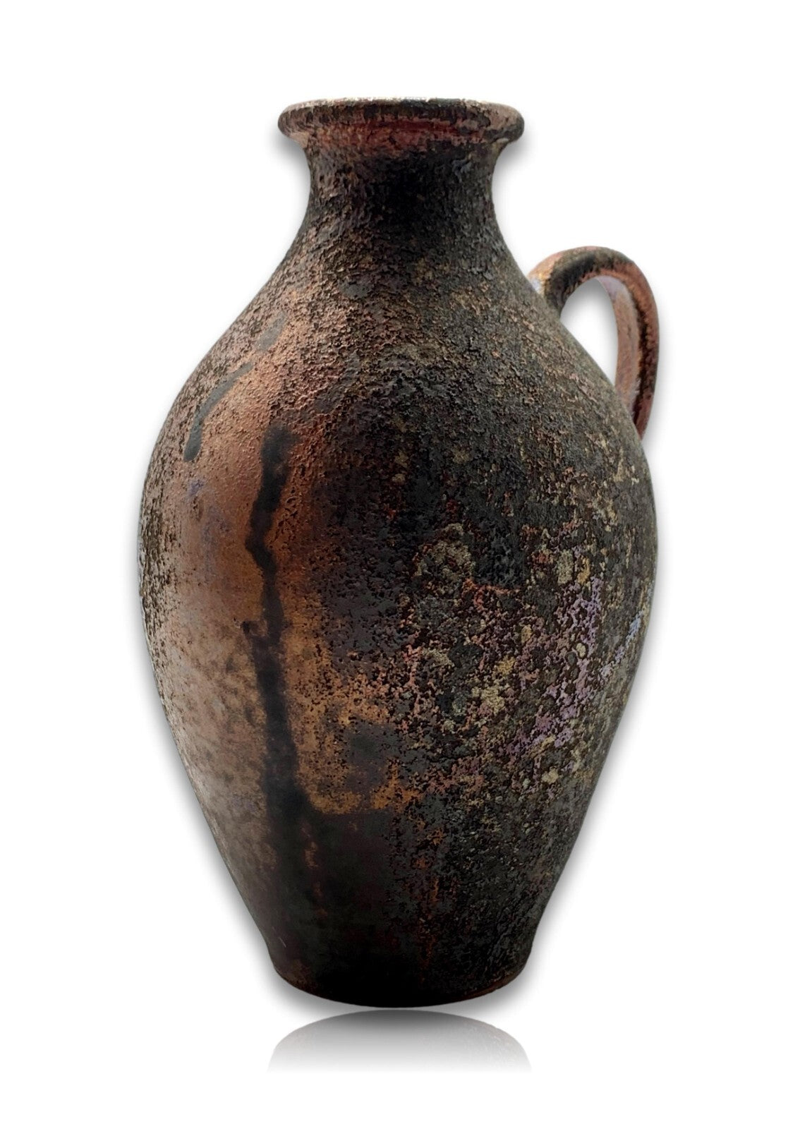 KEICHER Donzdorf - Vase Henkelvase Studiokeramik Keramik - Kupferglasur - RAR9
