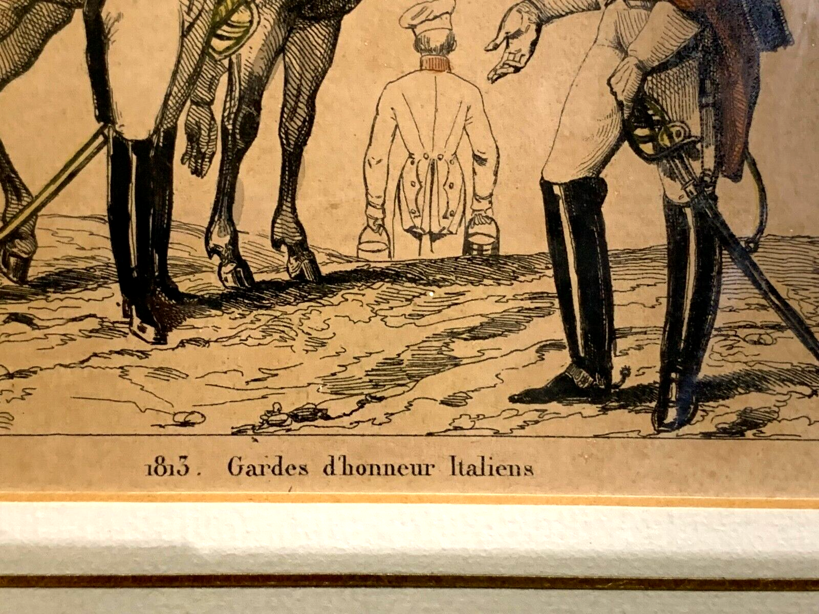 Lacauchie - Stahlstich koloriert - Historische Uniform - Italienische Ehrengarde5