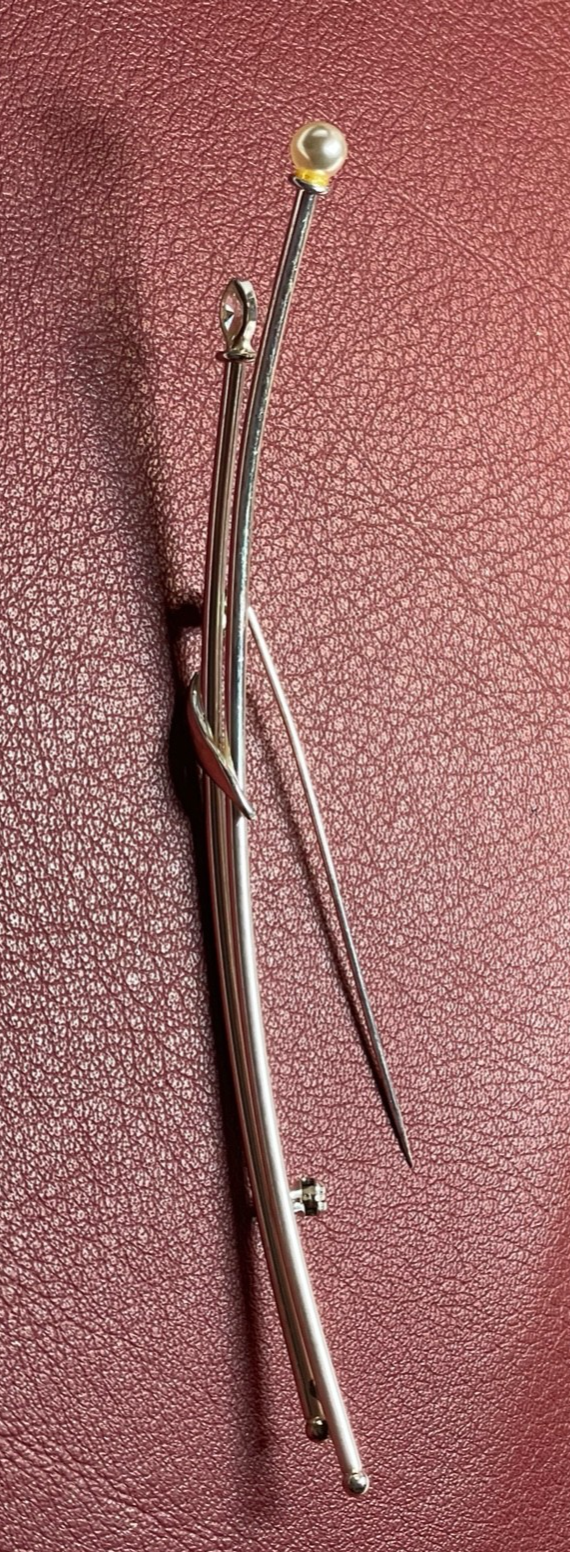 K&L 925 Sterling mega große + moderne Design Anstecknadel 12,5 cm lang gepflegt4