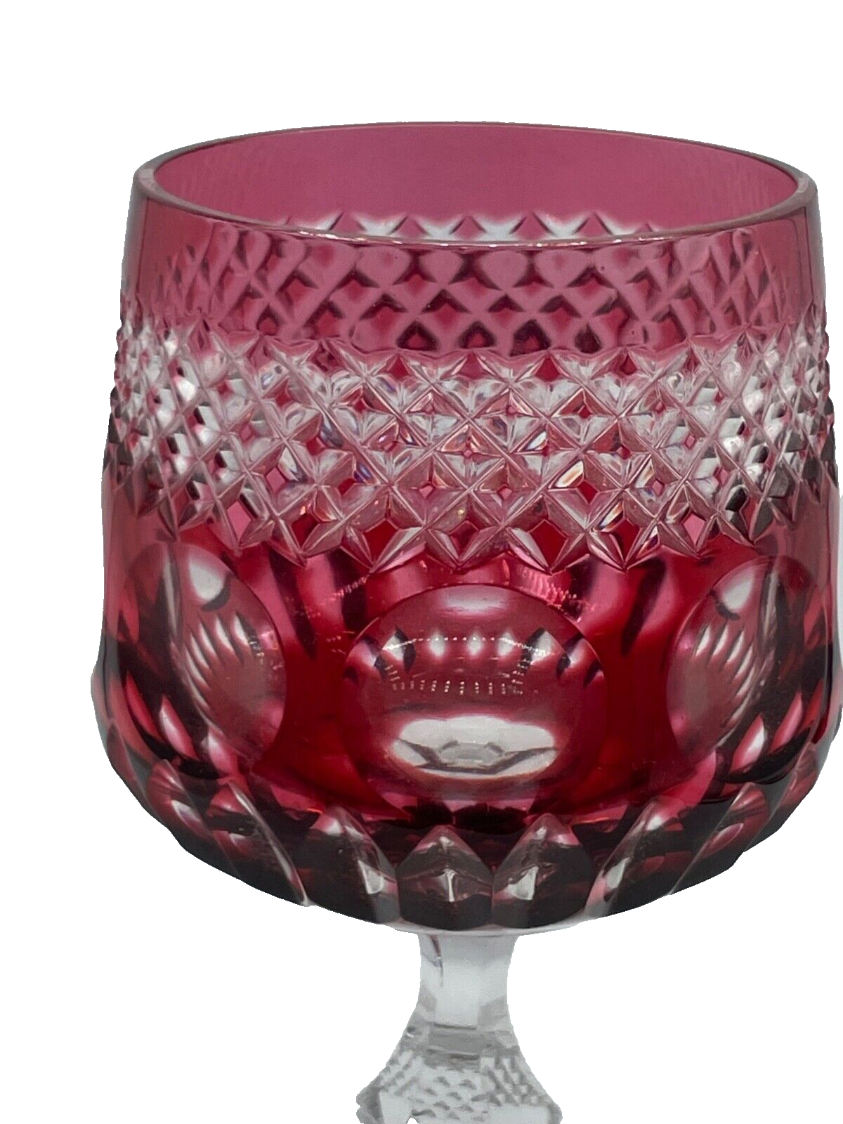 1 Weinfurtner Kristallglas Kristall Glas Weinglas Überfang leuchtend Purpur 19,55