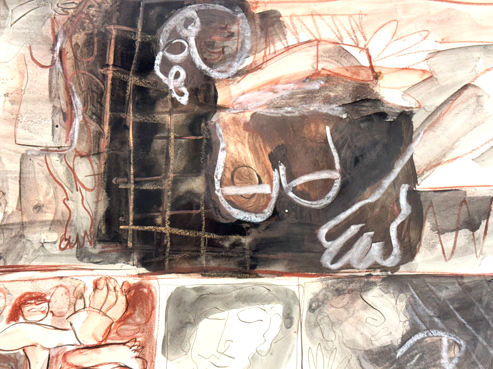 Ulla von Gierke (UvG) - 1986 – Abstrakte Komposition -  Acryl auf Leinwand - sig2