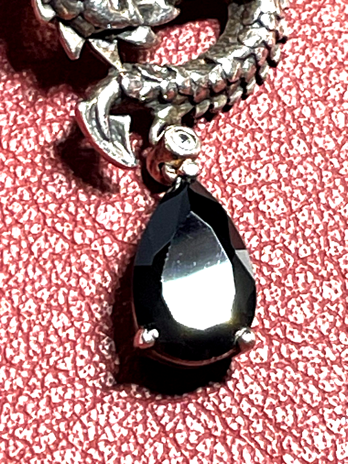 Original 925 Silber Thomas Sabo Ohrhänger Einzelohrring Drache Onyx CZ L 45 mm3
