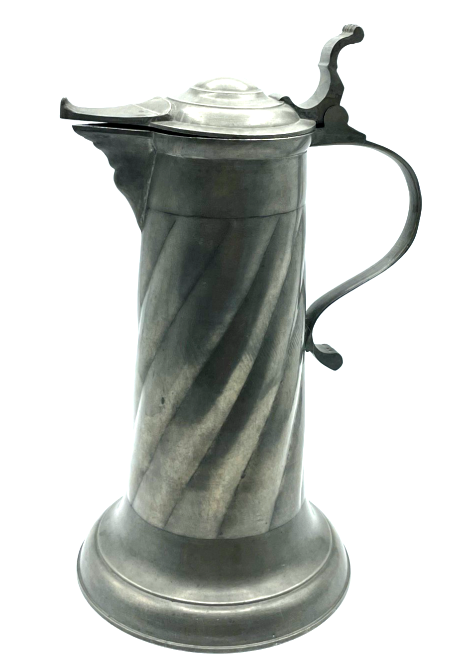 Antik Zinn Deckel Kanne Deckelkrug Zinnstitze Schank Krug sehr gepflegt H 30 cm0