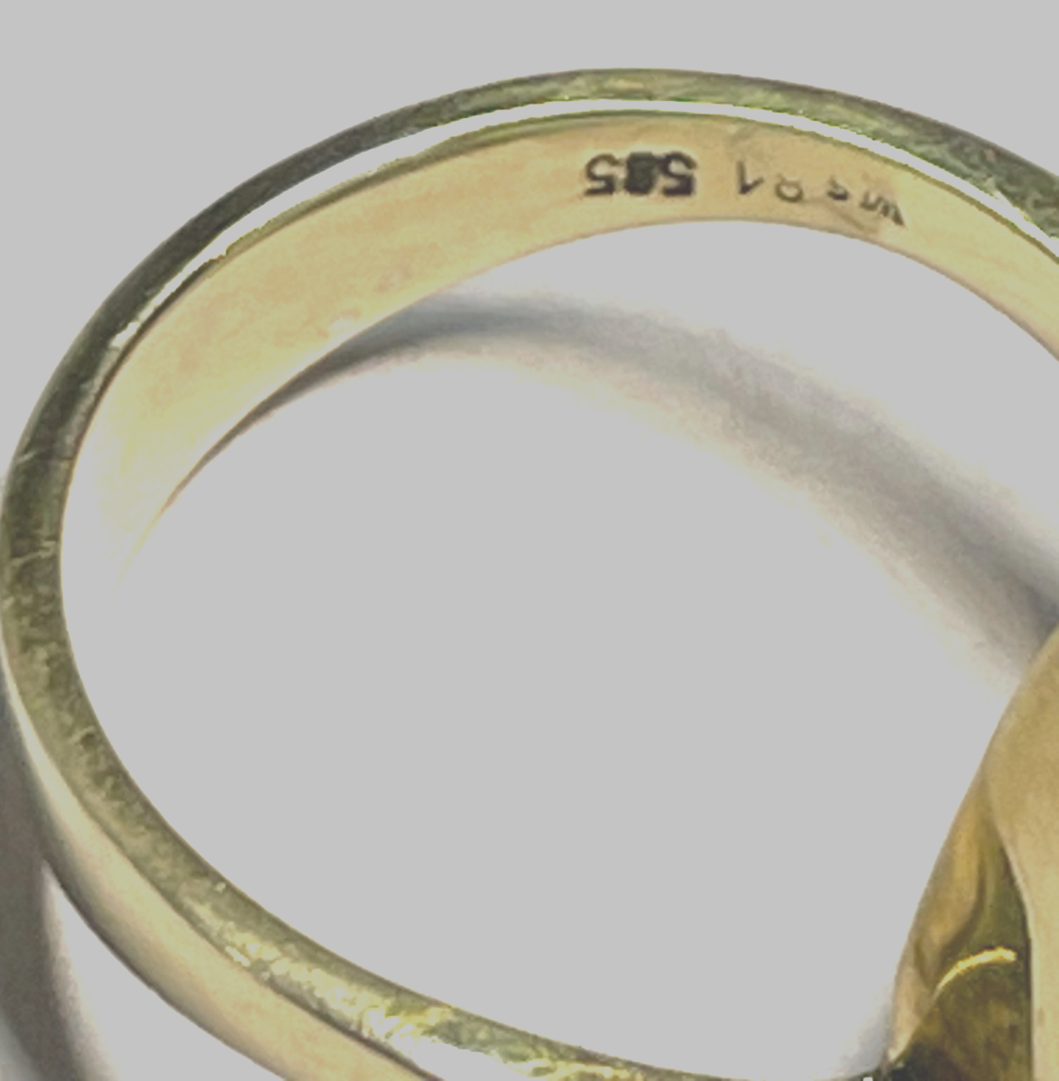 Eleganter 585 Gold 14 K Ring Tahiti Mabé Perle + 10 Diamanten Ø 17,5 mm RG 558