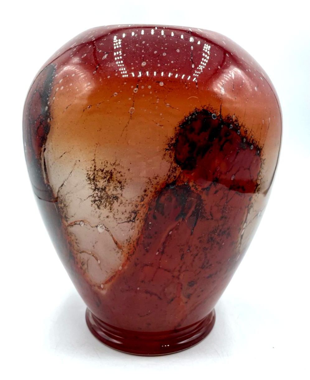 Antik WMF IKORA Glas Wiedmann  1A Zustand intensiv rot Vase2