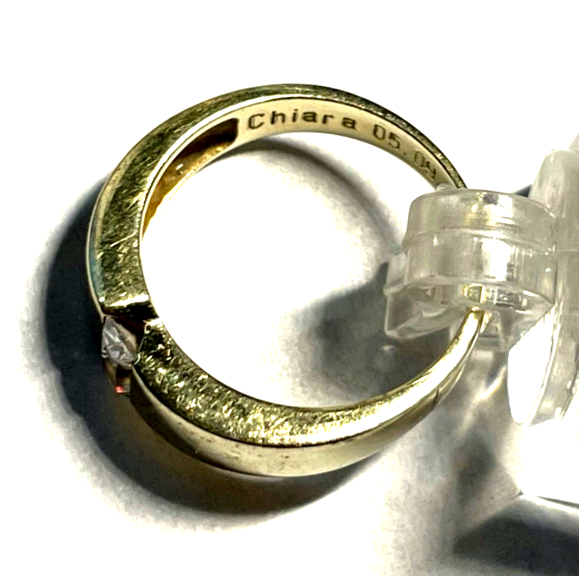 375 Gold 9 K Ring modernes Design Weißtopas  Ø 17,8mm RG 56 Juwelier gebraucht2
